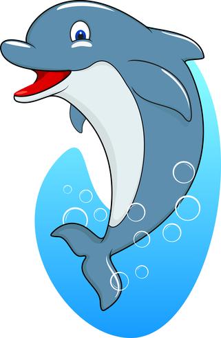 Cute Standing Dolphin cartoon