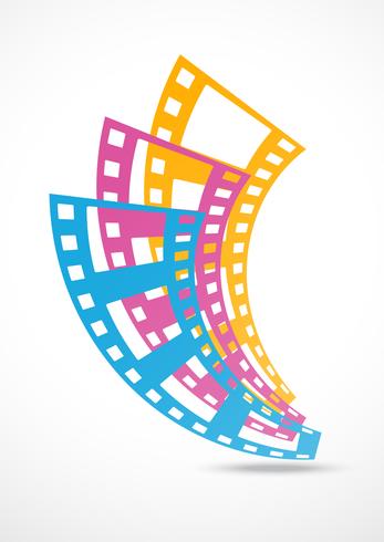 film strip logo abstract background vector