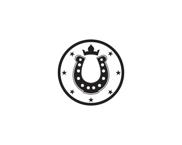 Horse shoes black logo and symbols vector template