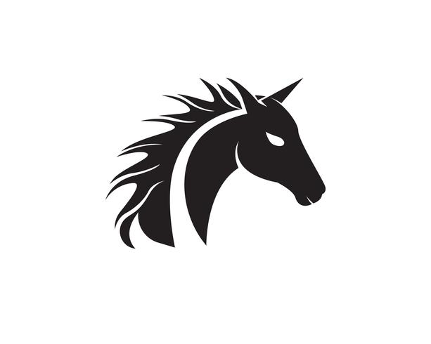 Cabeza de caballo negro Logo plantilla Vector