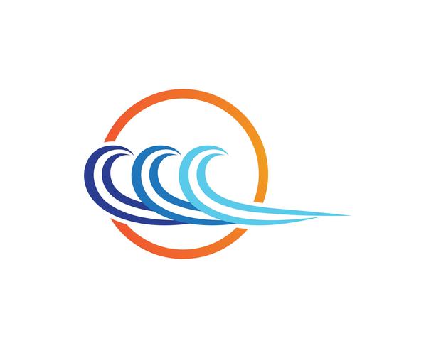 Wave beach logo and symbols vector template