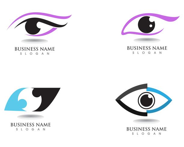 Ojos cuidado salud logotipo y símbolos. vector