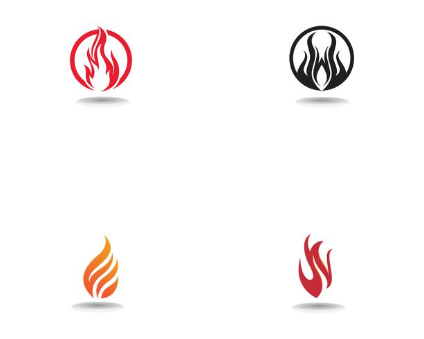 Icono de vector de plantilla de logotipo de fuego Concepto de logotipo de petróleo, gas y energía