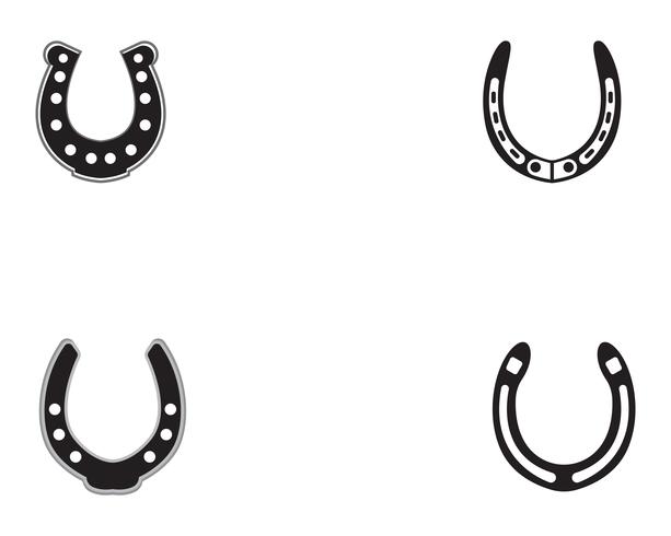 Plantilla de vector de símbolos y logotipo de zapatos de caballo negro