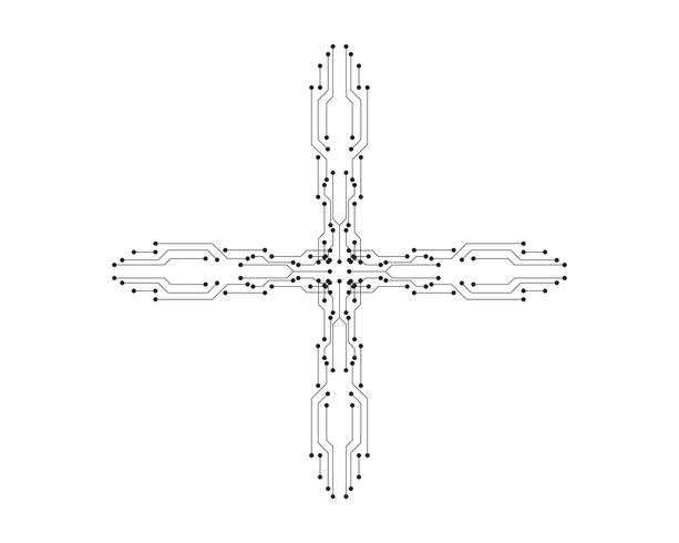 línea de plantilla de vector de ilustración de circuito