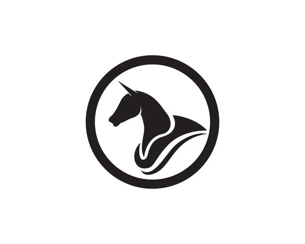 Cabeza de caballo negro Logo plantilla Vector