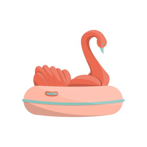 Cartoon swan ride icon. vector