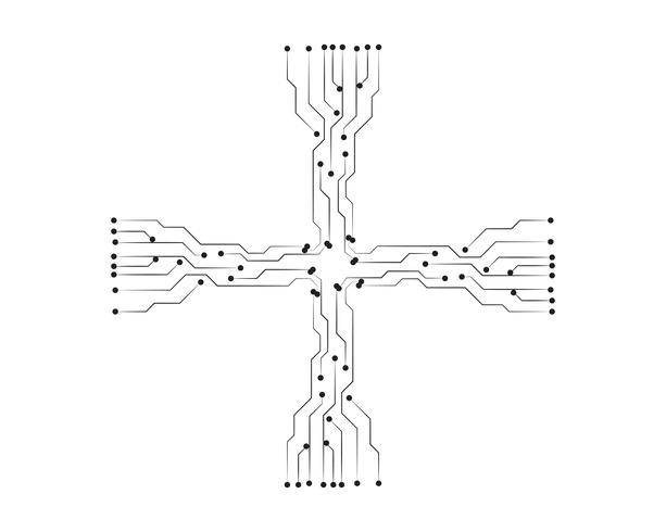 línea de plantilla de vector de ilustración de circuito