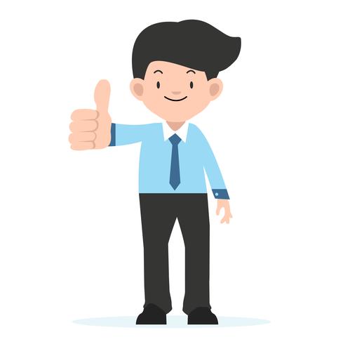 businessman  standing with big thumbs up vector