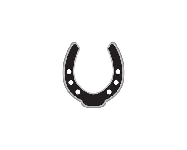 Horse shoes black logo and symbols vector template