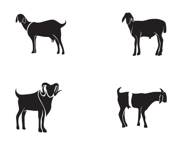 Goat black animals vector logo and symbol 
