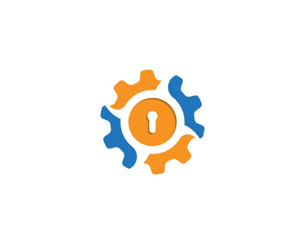 Gear lock Logo Template vector icon illustration design