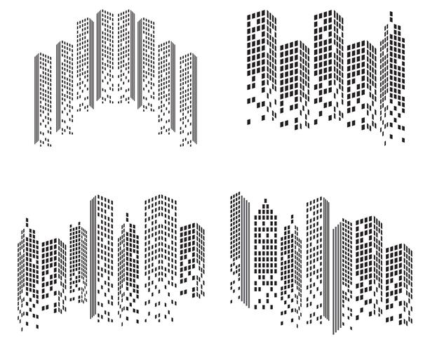 Horizonte de la ciudad moderna. silueta de la ciudad. ilustración vectorial en plano vector