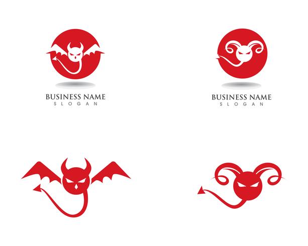 Devil  logo red vector icon template