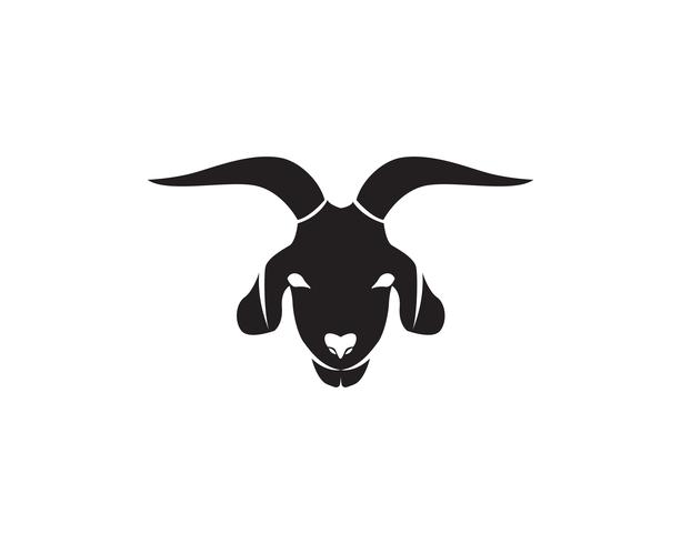 Goat black animals vector logo and symbol 