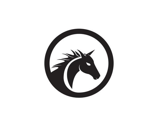 Cabeza de caballo negro Logo plantilla Vector