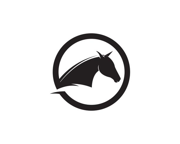 Cabeza de caballo negro Logo plantilla Vector