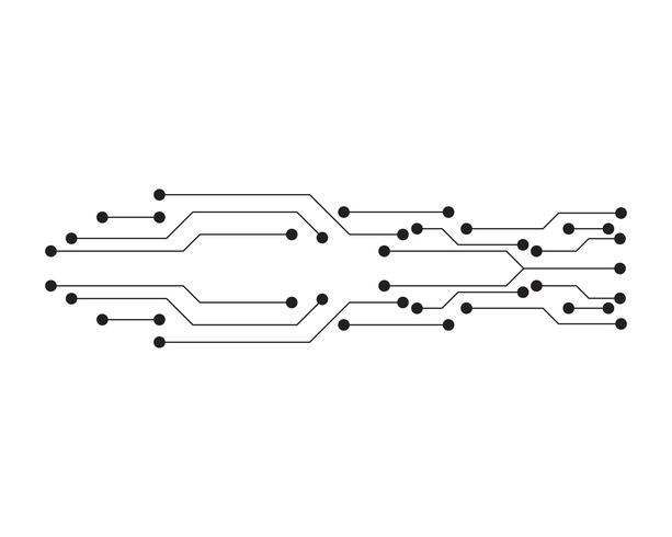 línea de plantilla de vector de ilustración de circuito