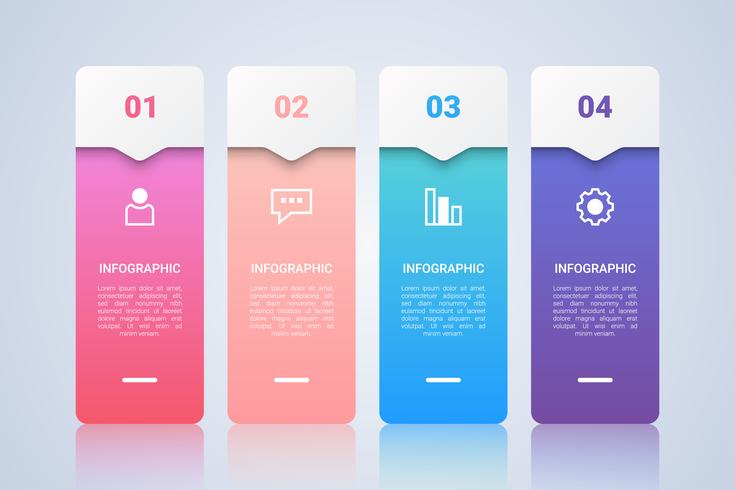 Simple Colorful Infographic Template for Business with Four Steps Multicolor Label vector