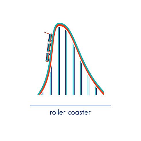 Roller coaster icon vector