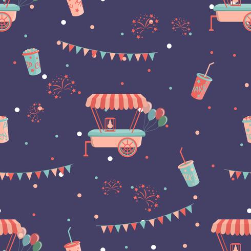 Amusement park seamless pattern vector