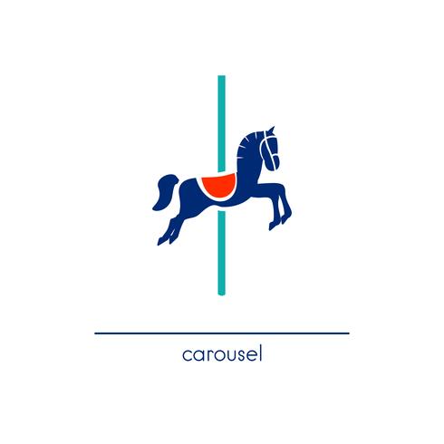 carousel hourse icon vector