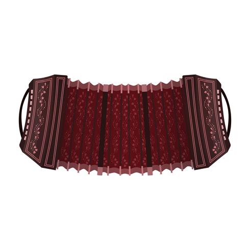 Cartoon bandoneon with patterns vector