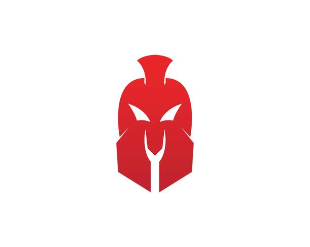 Gladiator Spartan helmet logo template vector icon