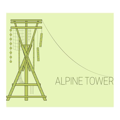 Alpine tower icon vector