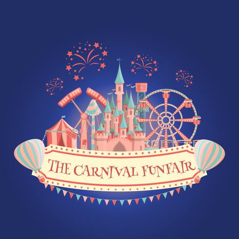 Amusement park banner vector