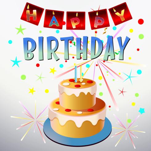birthday cake celebration vector