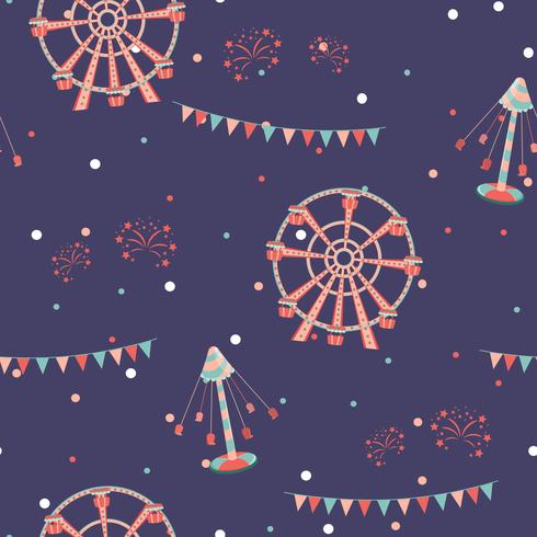 Amusement park seamless pattern vector