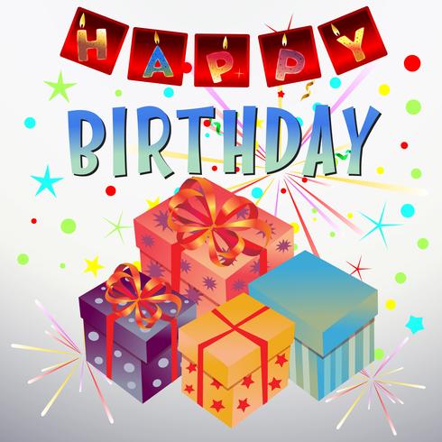 celebración de caja de regalo de cumpleaños vector