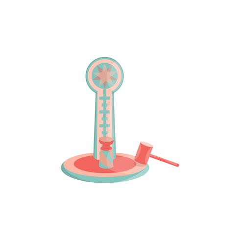 Cartoon dynamometer. Strength meter. Amusement park icon. vector