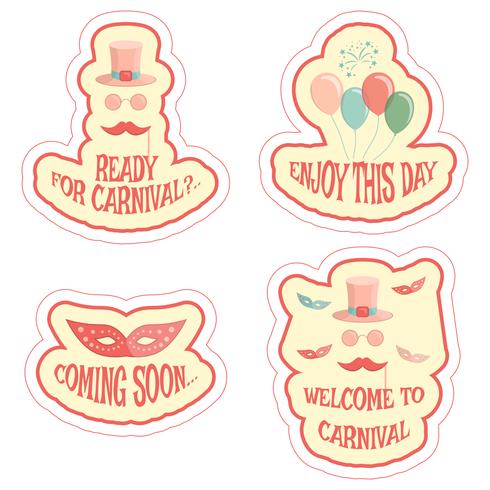 conjunto de pegatinas de carnaval vector