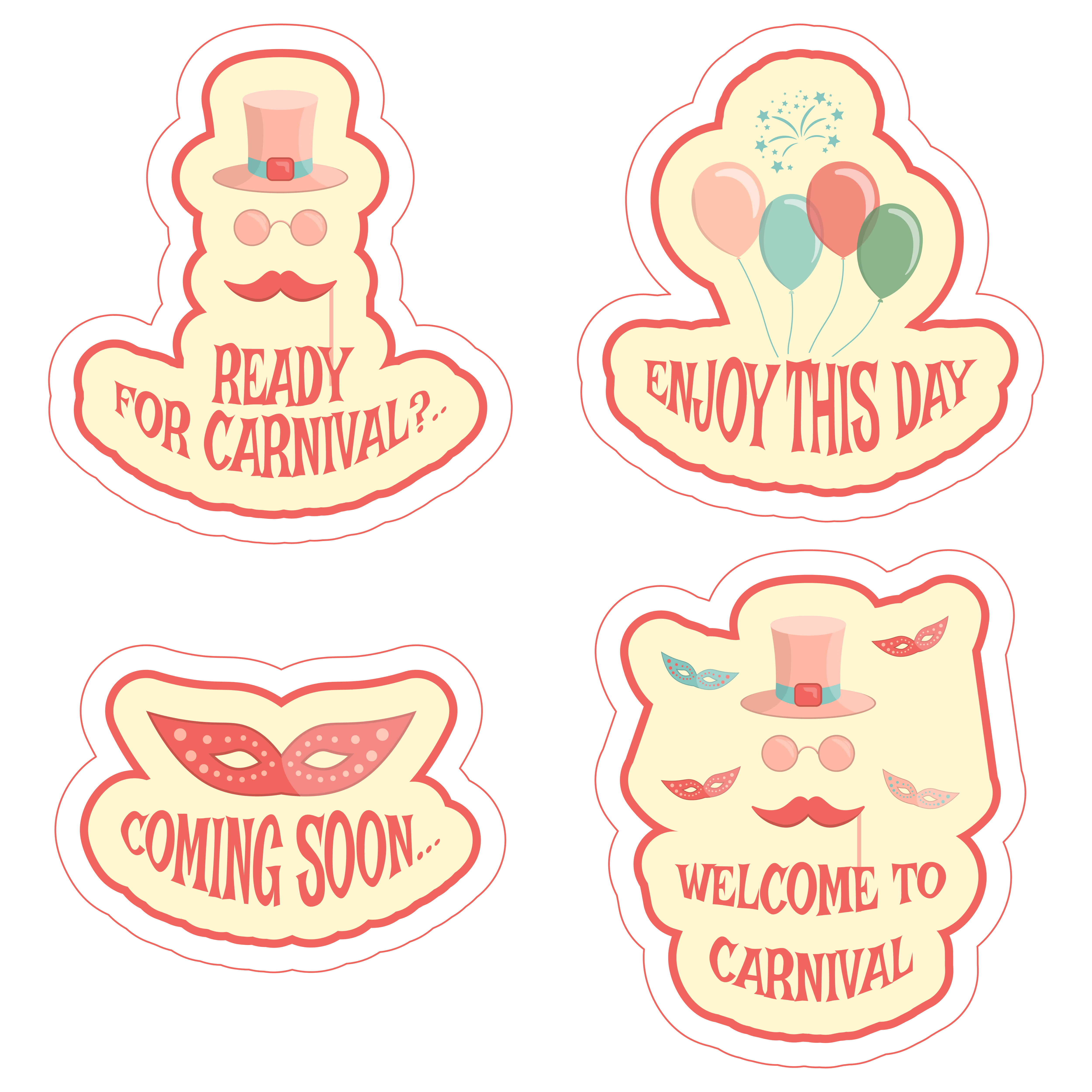 carnival stickers set 621103 Vector Art at Vecteezy