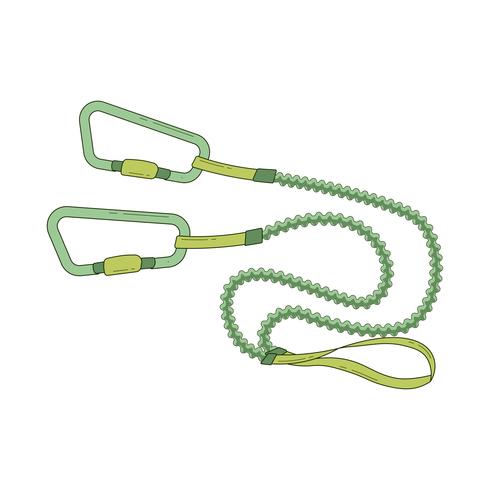 Carabiners with lanyard. vector