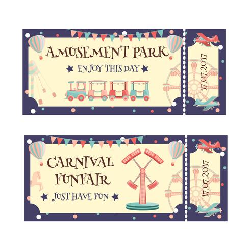 Amusement park ticket vector