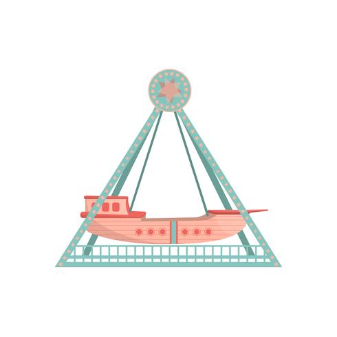 Cartoon ship ride icon. vector