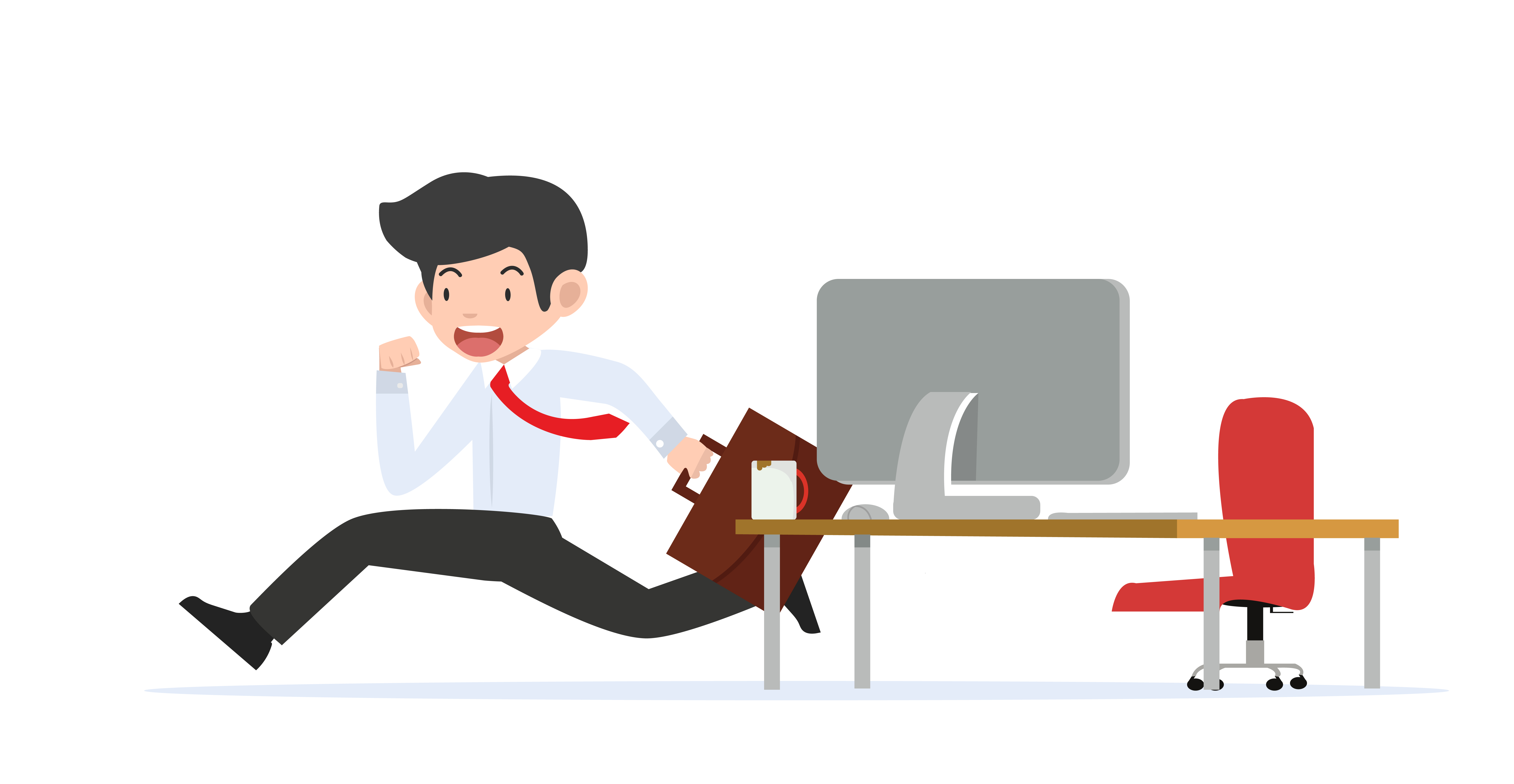 businessman running from office room 621164 Vector Art at Vecteezy