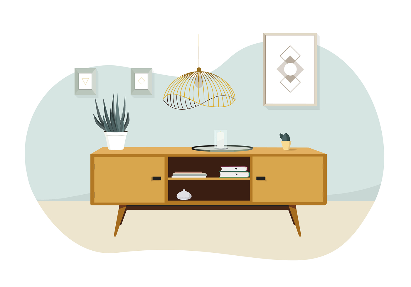 Vector Livingroom Illustration 621202 Vector Art at Vecteezy