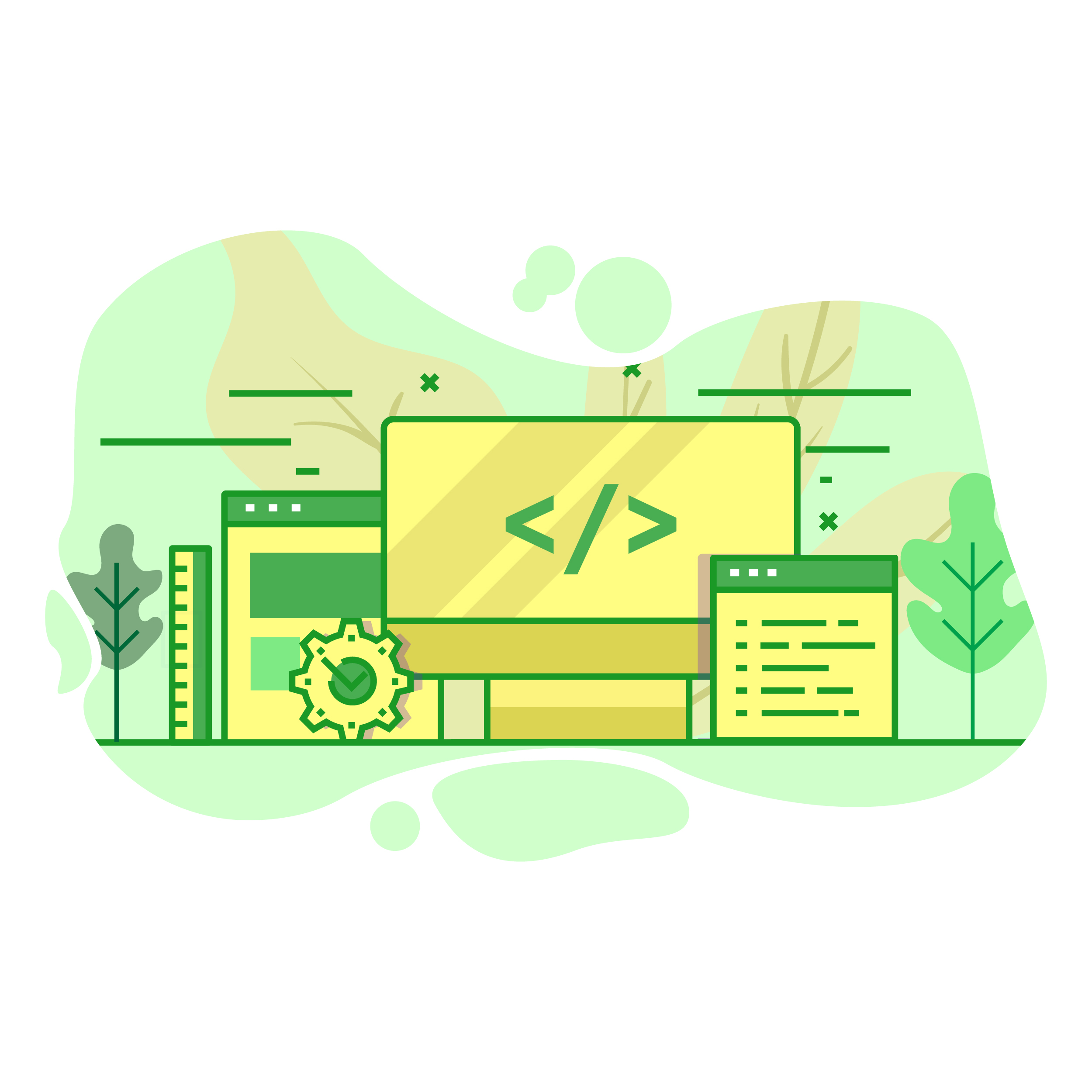 web developer modern flat green color illustration 621278 Vector Art at