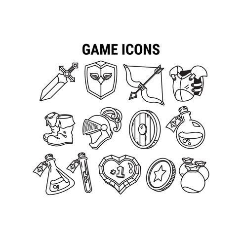 Conjunto de iconos de juego vector