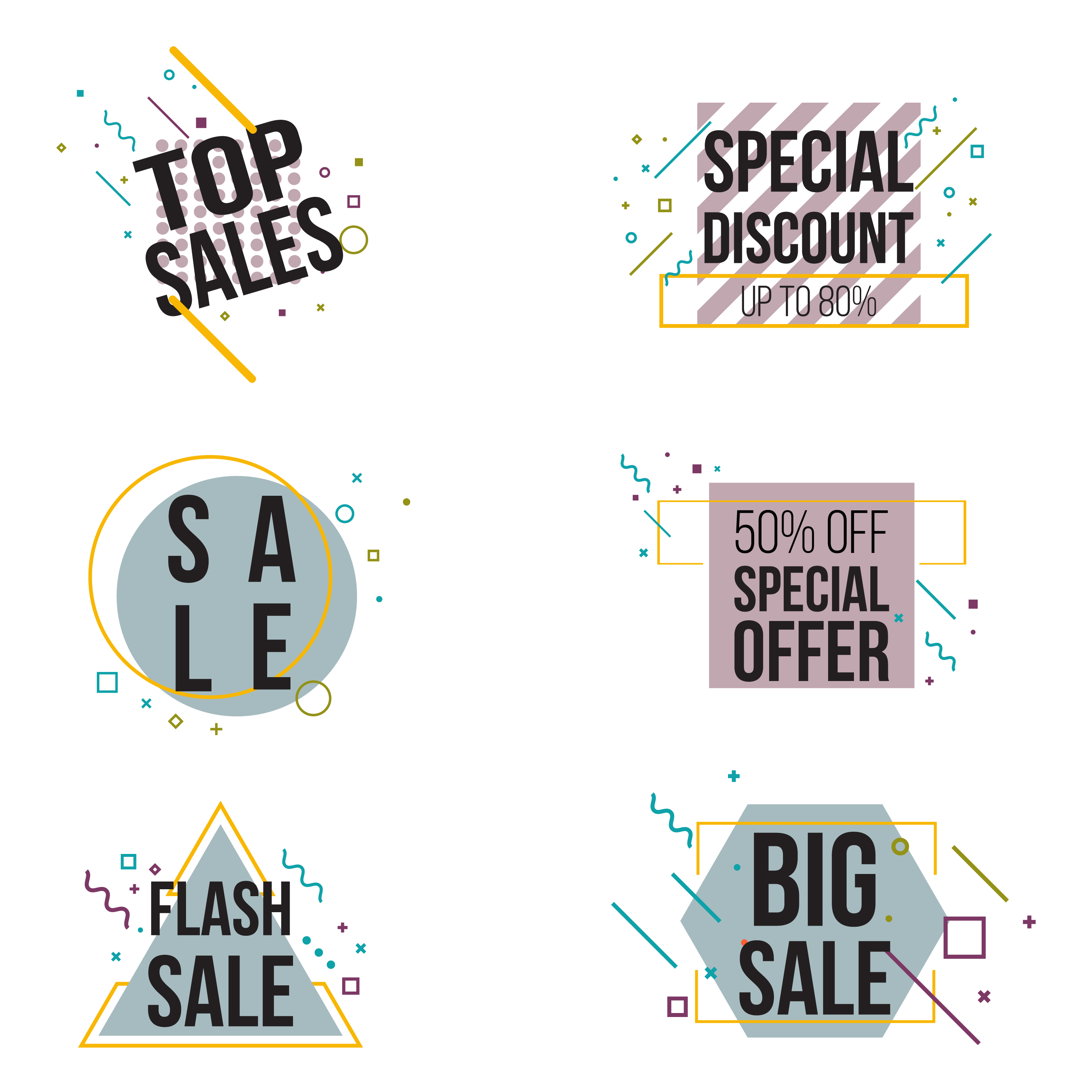 Sale and discount graphic element banner Download Free Vectors