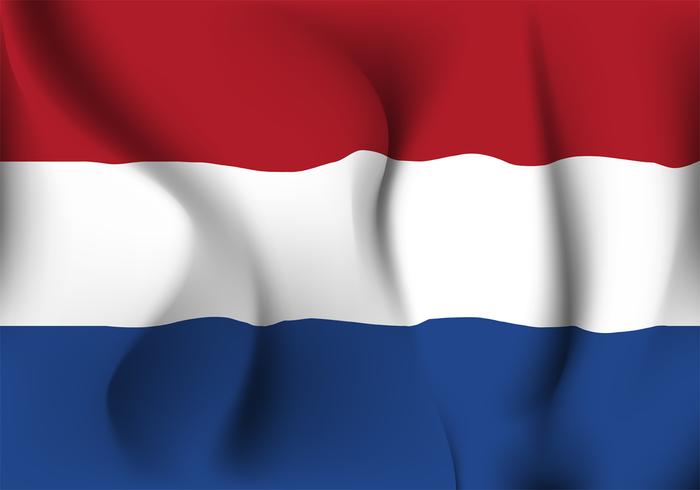 Bandera de Holanda realista diseño vectorial vector