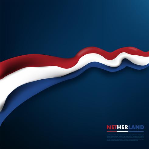 Bandera de Holanda realista diseño vectorial vector