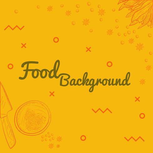 Hand Draw Style Food Background For Tamplate vector