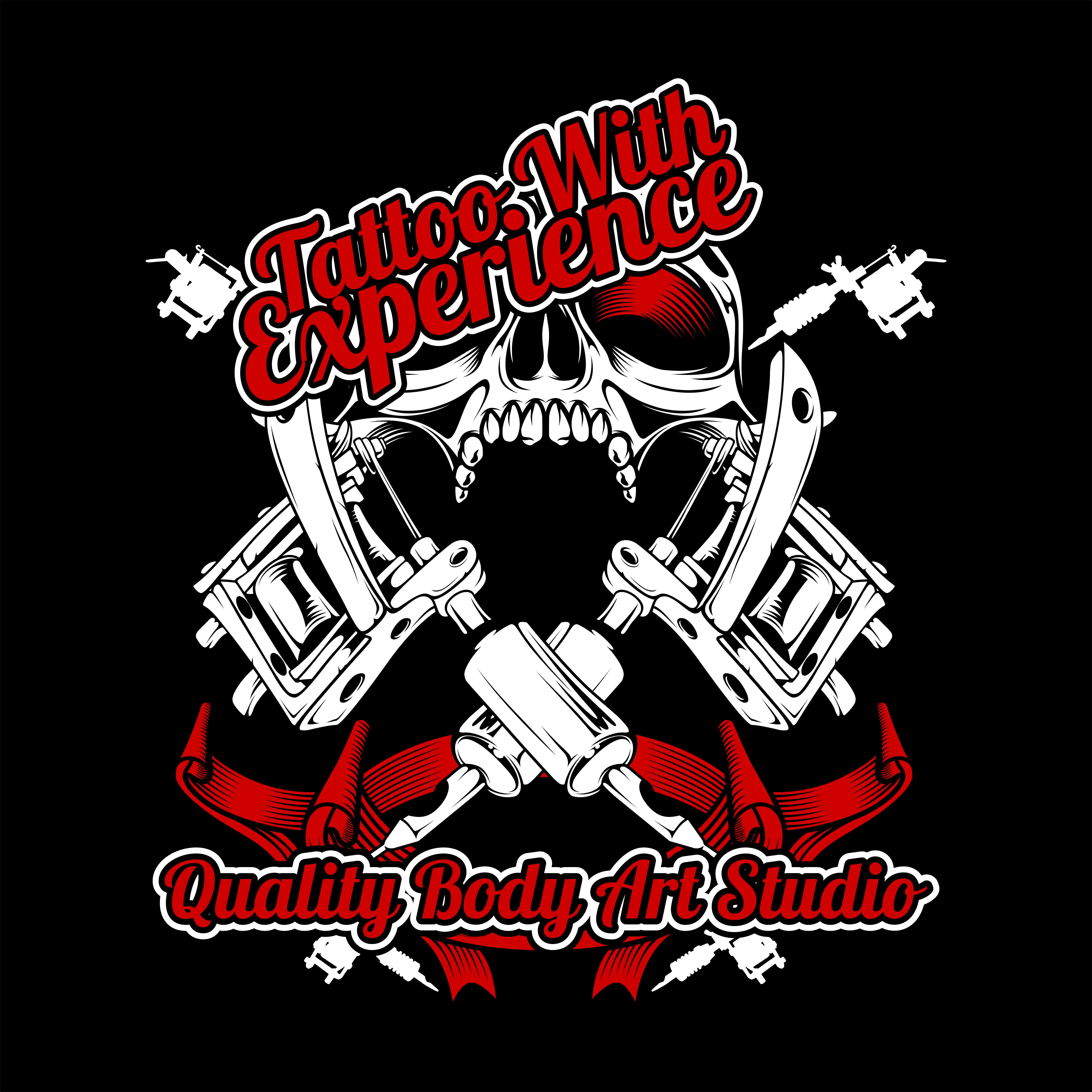 Tattoo studio emblem with tattoo machines and skull. Monochrome line work. Isolated on white background. layered 621397 Vector Art at Vecteezy Tattoo studio emblem with tattoo machines and skull. Monochrome line work. Isolated on white background. layered 621397 Vector Art at Vecteezy