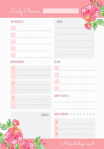 Daily Planner Template vector