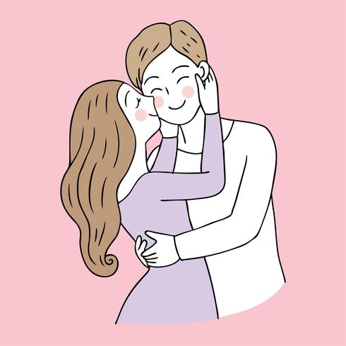 Dibujos Animados Lindo Dia De San Valentin Pareja Beso Vector Descargar Vectores Gratis Illustrator Graficos Plantillas Diseno
